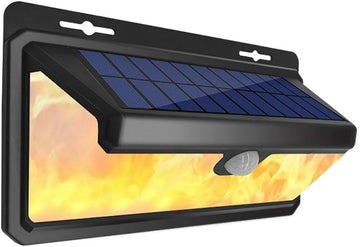 🌟 158‑LED Waterproof Solar Three‑Sided Luminous Flame Lamp with Motion Sensor Wall Light for Garden