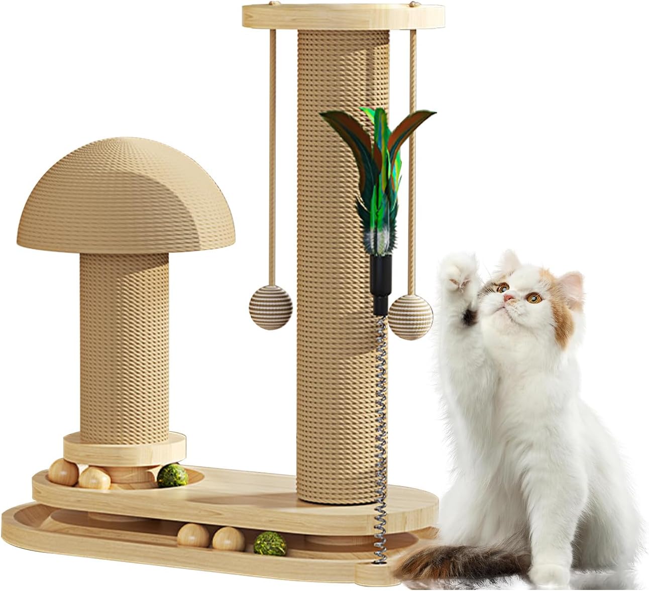 Cat Scratching Post - 4-in-1 Cat Scratching Post Kitten Toy for Indoor Cat