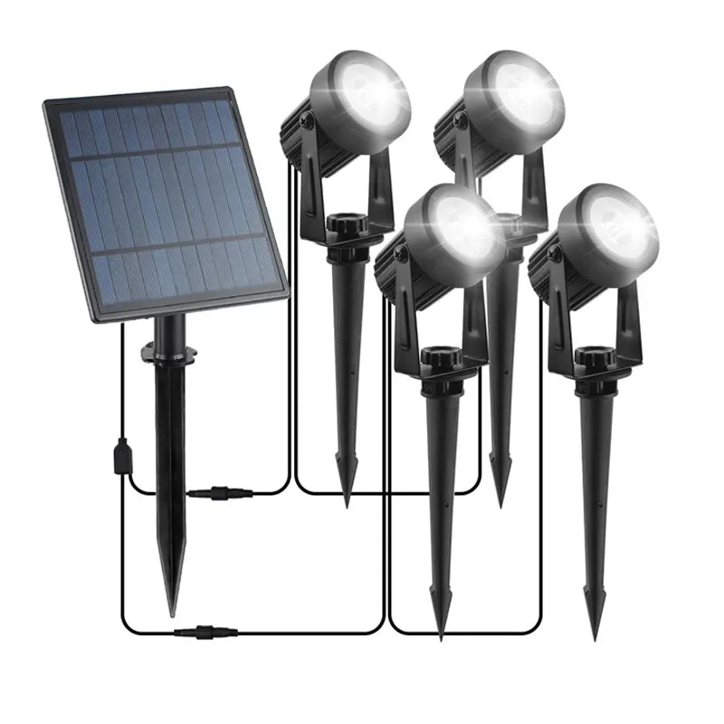 🌟 Outdoor Solar Split Spot Lights – LED Garden Landscape Spotlights with Four Lamps