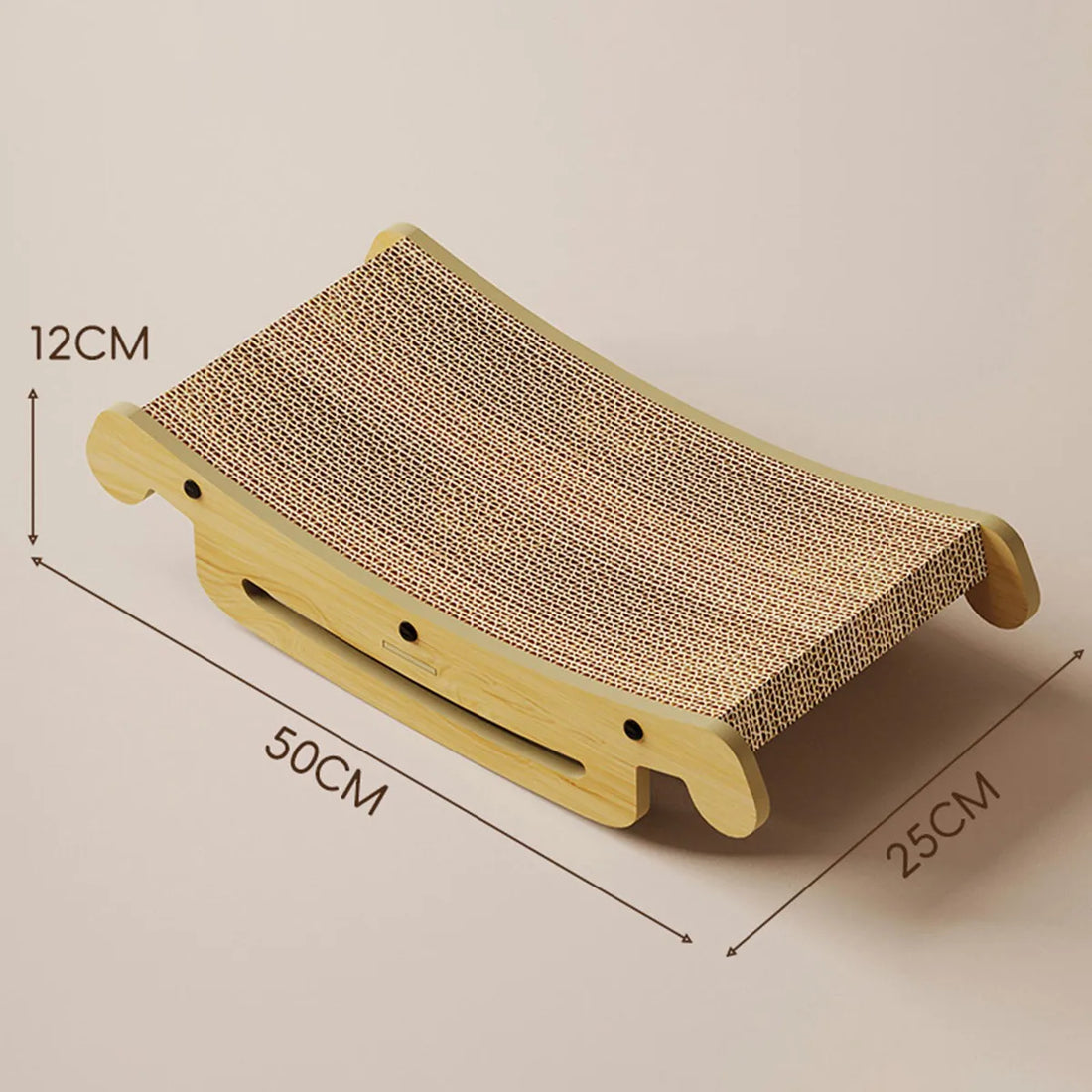 Wooden Cat Scratching Board with Curved Cat Bed