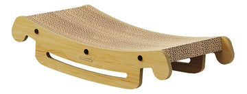 Wooden Cat Scratching Board with Curved Cat Bed